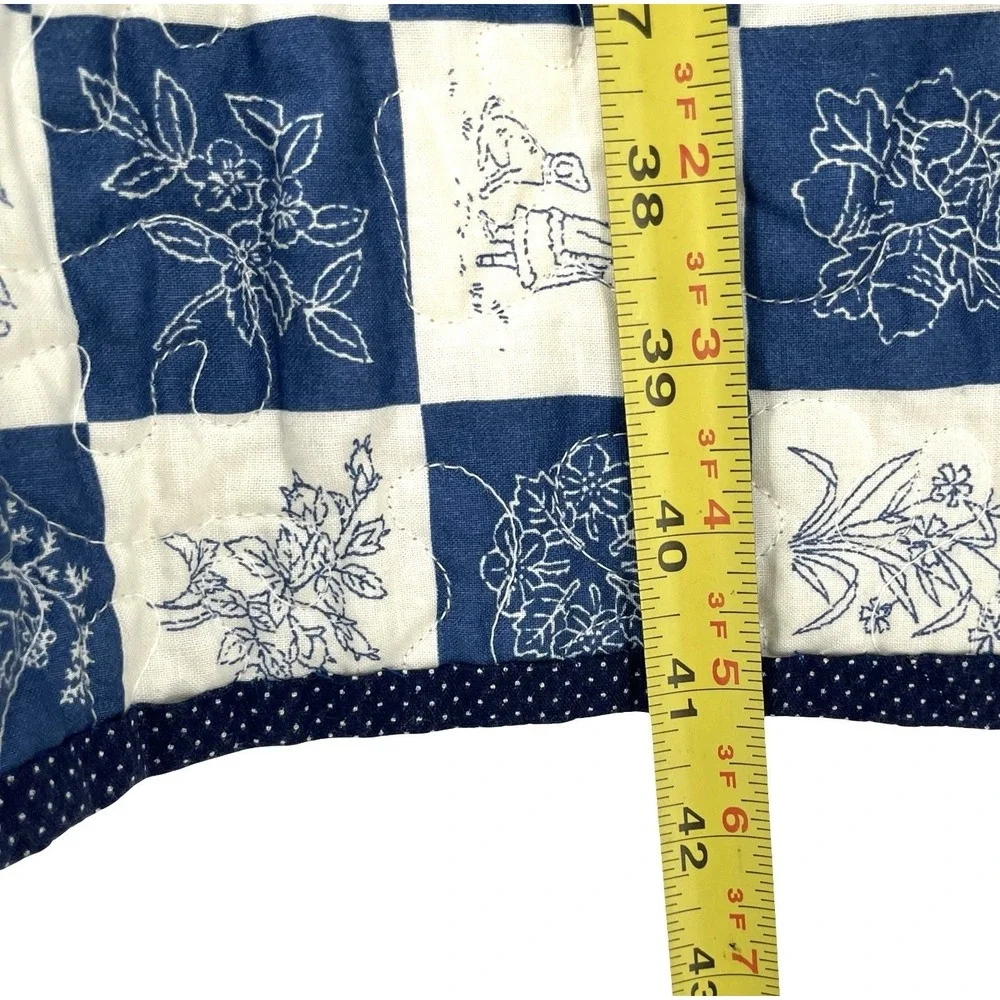 Handmade Blue Cream Sunbonnet Sue Wall Quilt Reversible Farmhouse 41x49